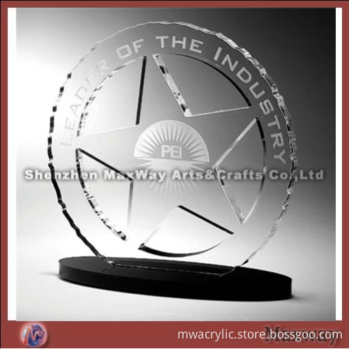 Clear Round Carving Custom Award